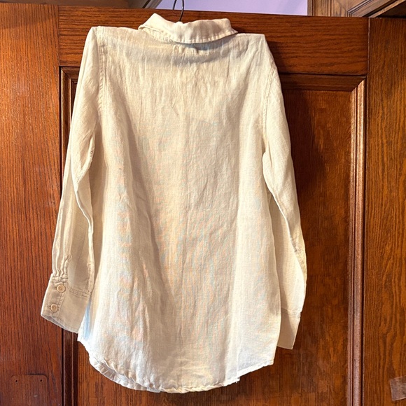FLAX Linen Cream Button-Up Shirt - Picture 4 of 4
